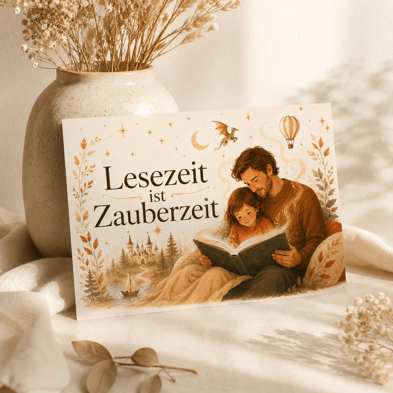 „Lesezeit ist Zauberzeit“ DIN A6 – Lesekarte für Kinder & Bücherfreunde