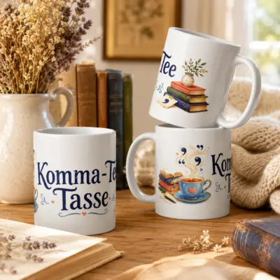 Komma Tee Tasse Lesefreude
