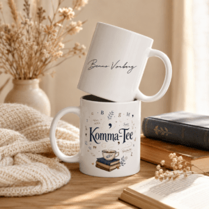 Komma-Tee Tasse mit Signatur Benno Vorberg