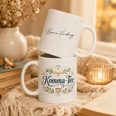Dekorative Komma-Tee Tasse
