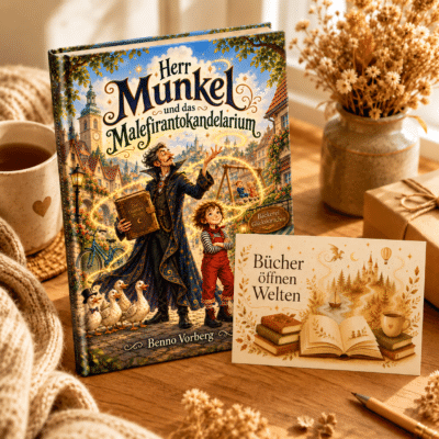Geschenkbundle "Herr Munkel und das Malefirantokandelarium" 2-teilig - handsigniertes Buch mit Postkarte